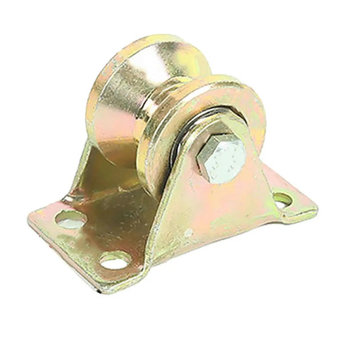 Rock Solid V Groove Wheel With Dual Ball Bearings Smooth Rolling Sliding Gate Caster For Steel Cable And Wire Rope 50 Millimeter Guide Pulley with sturdy metal bracket.