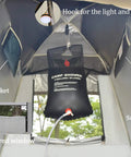 Interior of All In One Portable Outdoor Shower Tent Changing Room Privacy Shelter with hanging pocket and zippered window.