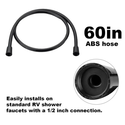 Badass Non Metallic Rv Shower Head And Hose Kit Featuring Zero Hassle Setup For Standard Two Hole Four Inch Valves Sleek Black Design Makes Outdoor Rinsing And Road Trip Showers An Absolute Breeze