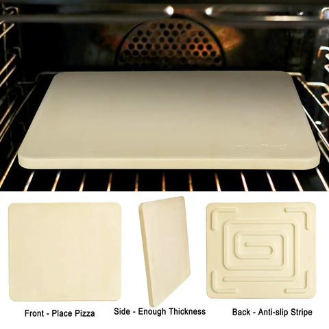 Grab This Heavy Duty 14 By 16 Inch Rectangular Cordierite Pizza Stone For Oven Bbq And Grill With Exclusive Patented Heat Spiral