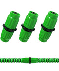Expandable Hose Repair Kit Three Piece Set with dual channel connectors and hose, includes male and female fittings.