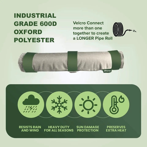 Industrial-grade 600D Oxford polyester pipe insulation roll with Velcro, Original Pipe Insulation Roll That Keeps Pipes From Freezing This Winter