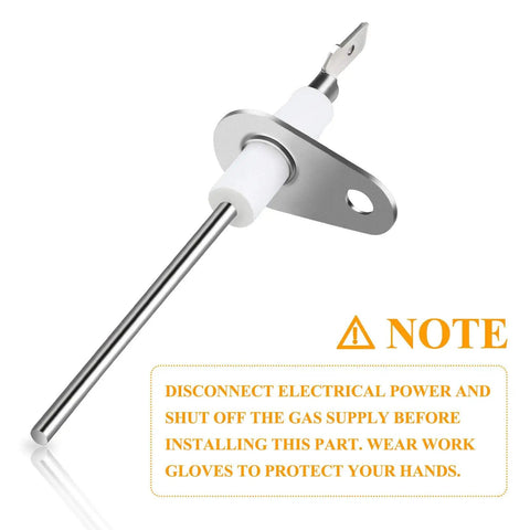 Flame Sensor Replacement 2 Pack For Gas Furnaces Three Point Eight Inch Probe with safety installation note