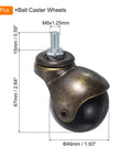 Two Inch Ball Caster Wheels With 360 Degree Swivel Rotation Heavy Duty Plastic Build designed for carts, featuring M8 threaded stem.