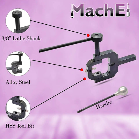 Badass Precision Radius Ball Turning Gear For Bench Lathes With Rock Solid Three Eighth Inch Shank and Heavy Duty High Speed Steel Cutter detail