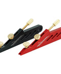 Dead On Precision Guitar Nut Scribe Tool And String Marker For Acoustic Classical Instrument Repairs Saddle Height Measurement Built Hella Sturdy From Brass And Aluminum Alloy In Red, featuring red and black tools with brass components.