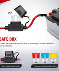 LED Light Bar Wiring Harness Kit Beefed Up Heavy Duty 14 AWG 12V with 25A fuse and battery connection