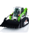 Badass Hella Smooth Large Scale RC Hydraulic Skid Steer Loader Ready To Run Remote Control Crawler Truck in green and black.