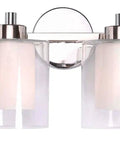 Lit Chrome Four Light Vanity Light With Dual Frosted Opal And Clear Glass Shades 29 Inch Wide By 9 Inch Tall Contemporary Bathroom Fixture