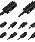 Press To Open Cabinet Latch Kit 10 Pcs Aluminum Alloy Cabinet Catch For Drawers And Doors Black Finish Adhesive Mount