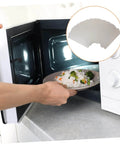 Person placing food into microwave with Six Pack Mica Sheets For Microwave Oven Insulation Easy To Cut And Install visible inset.
