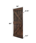 Solid Wood Barn Door 36 Inch By 84 Inch Kona Coffee Finish With Hardware Track Kit Assembly Required Includes Door Track Handle Screws And Instructions Pre Drilled For Easy Install Durable Custom Look
