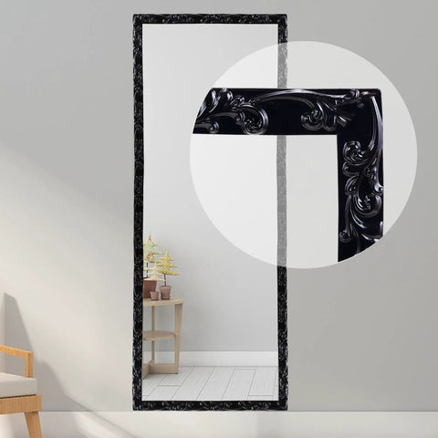 Flexible Wall Trim With Peel And Stick Self Adhesive, Easy Install Crown Molding For Cabinets, Mirrors, Walls, And Home Decor, Non Toxic Odorless Adhesive, Black 16.4 Ft By 1 In on edge of mirror.