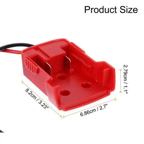 RC Car Battery Adapter Converter For DIY Builds And Repairs, 18V Battery Conversion Kit, red ABS shell with dimensions