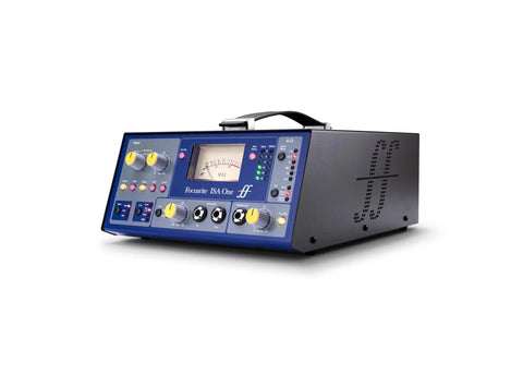 Heritage Microphone Preamplifier With Independent DI Variable Impedance Selector in studio setting, angled front view.