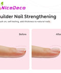 Before and after using All In One Rubber Base Gel For Nails 4 In 1 Base Coat Foundation Gel Nail Repair And Strengthener