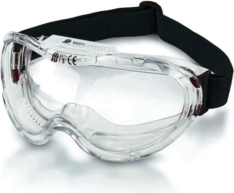 Clear Protective Lab Safety Goggles For Chemistry And Work Anti Fog Splash Resistant Eye Gear With Indirect Vent ANSI 287.1 Approved For Men And Women