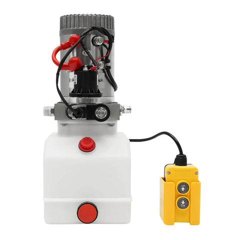 Straight Up Heavy Duty 12V Hydraulic Power Unit With 4 Quart Tank Single Acting Electric Pump For Dump Trailers And Car Lifting Plug And Play Remote Setup For Fast Diy Builds