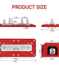 Kickass Heavy Duty 450A 48V DC Bus Bar Kit Two Pack Positive And Negative Power Distribution Blocks dimensions and design details