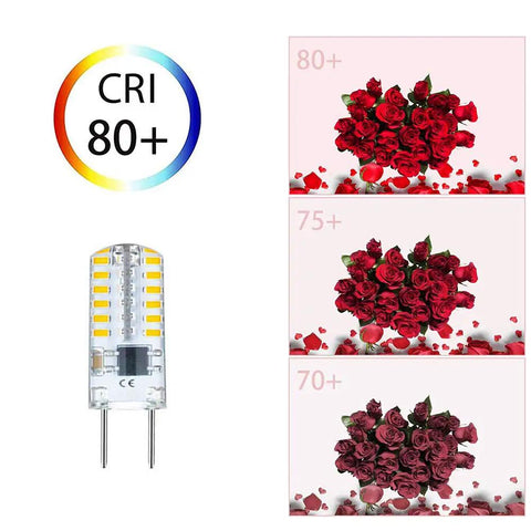 Close-up of G8 Led Bulb Dimmable 3W Equivalent To 20W-25W Halogen T4 Jcd Bi-Pin Base 120V Warm White 3000K with CRI 80+