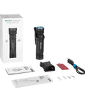 Seeker 4 Pro 4600 Lumen Rechargeable Flashlight With USB C Holster Waterproof IPX8, boxed with accessories and manuals