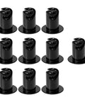 Black aluminum DZUS fasteners with oval button heads, 0.500 in grip, 7/16 in shank; turn-quarter style, 12-pack