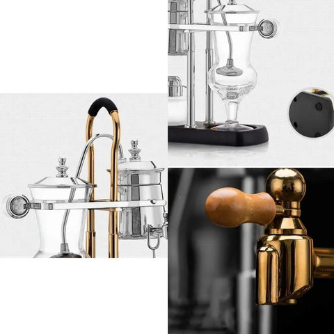 Siphon Coffee Maker With Alcohol Lamp Heat Compact 450ml Water Tank Durable Vacuum Pot with metal and glass components