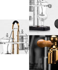 Compact Siphon Coffee Maker With Alcohol Lamp, 450ml Capacity, featuring durable glass and metal design for home or office brewing
