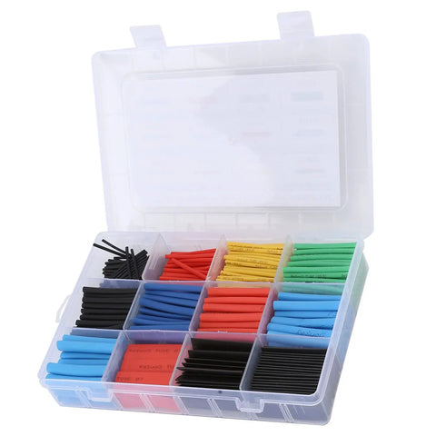Zerodis Heat Shrink Tube Kit With 560 Pieces Cross Linked Polyolefin Electrical Wiring Tubing in plastic organizer box