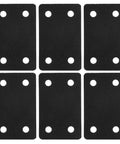 Stainless Steel Straight Joining Plates 6 Pack Heavy Duty Flat Wood Brackets For Furniture Repair And DIY Woodworking Easy Screw In Installation High Load Bearing And Secure Mounts, six black plates with screw holes