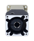 Badass Heavy Duty Planetary Gearbox Helical Gear Reducer Ratio 10 To 1 For 60mm Servo Motor showcasing front view with black and silver design.
