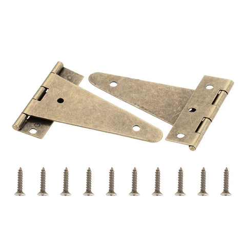 Heavy Duty Bronze Triangle Hinge Set For Cabinets Doors And Gates 101x60mm 2 Pack With Screws Included, two hinges with screws