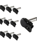 Solid 1/4 Inch Ts Patch Connector Right Angle 6.35Mm Cable Jack with black housing for low-profile connections in ten pack.