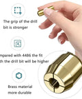 Hand holding Quick Change Drill Chuck Collet Set for Rotary Tools Fits 1/32 to 1/8 Inch Shanks One Piece Alloy 3 Jaw Chuck