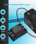 50 Amp MPPT Solar Charge Controller For 12V Systems With Solar Panel And Alternator Inputs DC To DC Battery Charger Function
