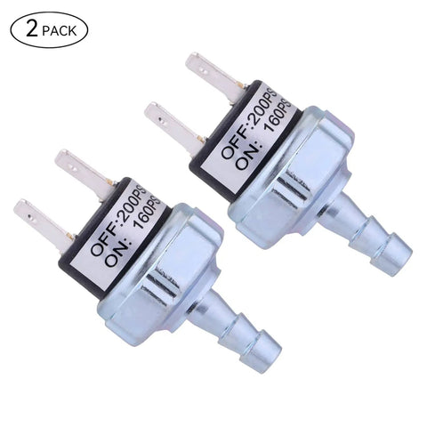 160-200 PSI Air Compressor Pressure Switch Kit 2 Pack for Air Ride Systems, Dual Voltage 120V/240V AC or 12V/24V DC
