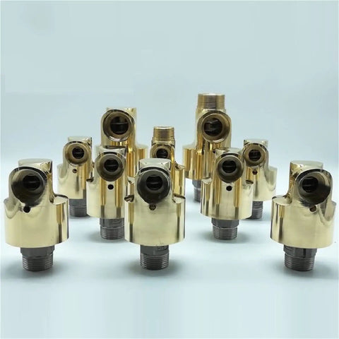 Two-Way Rotary Union Swivel Fitting For Water Air And Light Oil Lines With Right Thread, 360 Degree Rotation, Tangle-Free And Leak-Free, Dual Port Design For Moving Machinery And Flexible Hose Setup, brass DN20
