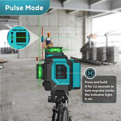 Go-To 3x360 Green Laser Level With 12 Lines, Self-Leveling 3D Cross Lines For Construction And Picture Hanging in use on construction site