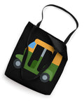 Hella Rad Auto Rickshaw Tote Bag Featuring A Dope Tuk Tuk Street Print Lightweight Cotton Canvas Crossbody Sling viewed from above.