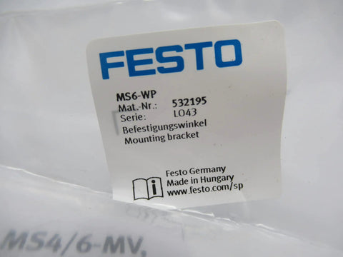Festo MS6-WP mounting bracket label, part 532195, for MS Series size 6 industrial pneumatic use