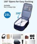 Go To Underseat Personal Item Travel Backpack With 10 Pockets And 180 Degree Opening 15.6 Inch Laptop Carry On Bag shown open