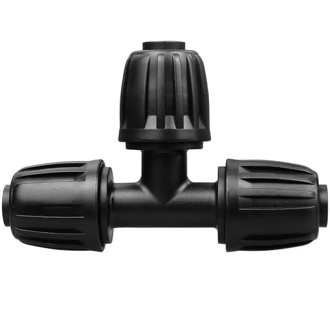 10 Pack Half Inch Drip Irrigation Barbed Tee Connectors With Locked Nut Anti Drop, Fits Standard 0.62 To 0.65 Inch Drip Tubing