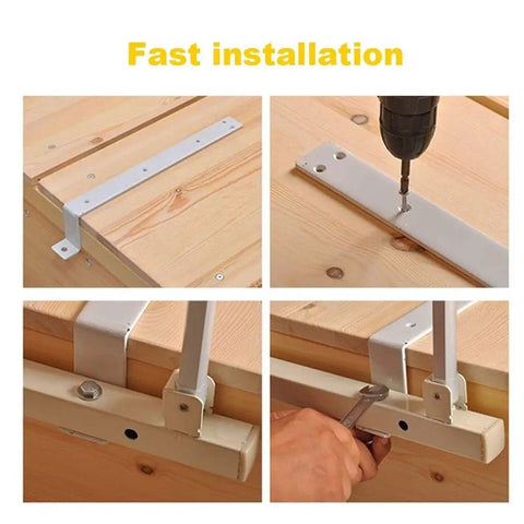 Foldable Bed Rail Side Guard For Elderly And Adults Safe Easy Install With Hospital Grade Metal Grip Bumper Bar assembly close-up