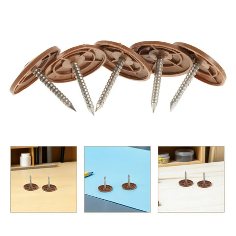 Bang For Your Buck Rock Solid Galvanized Roofing Nails With Plastic Washers For House Wrap Insulation Foam Board And Felt Sealing 200 Pack in various angles.