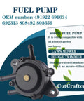 Fuel Pump 808492 808656 For Kohler 17HP 25HP Engines with tool-free install, black durable diaphragm in front view