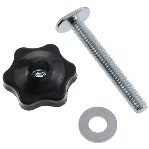 Ten Piece One Quarter Inch Twenty T Track Knob Kit With Blue Zinc Coated Bolts And Washers And Gasket, star knob washer