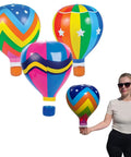 Multicolor 18 Inch Inflatable Hot Air Balloons Set With 3 Designs 3 Pack For Kids Parties Party Favors Bright Colors For Theme Parties