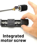 Stomp The Competition With This Awesome XYZ Shaft Electric Sliding Table T-Shaped Linear Guide Rail Setup Featuring A Solid 4mm Pitch And 150mm Drive Kit For Serious CNC Motor Projects. integrated motor screw CNC linear slide, black metal, hand held