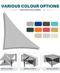 Various color options for 8 By 8 By 11 Foot Triangle Sun Shade Sail Canopy For Outdoor Patio Backyard Deck Garden Brown Durable