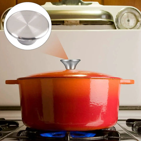 Heavy Duty Stainless Steel Pot Lid Handles Replacement Pack 4pc Rust Proof Knobs Upgrade Your Cookware For Perfect Grip And Easy Daily Cooking Chores Without Worry on red pot lid